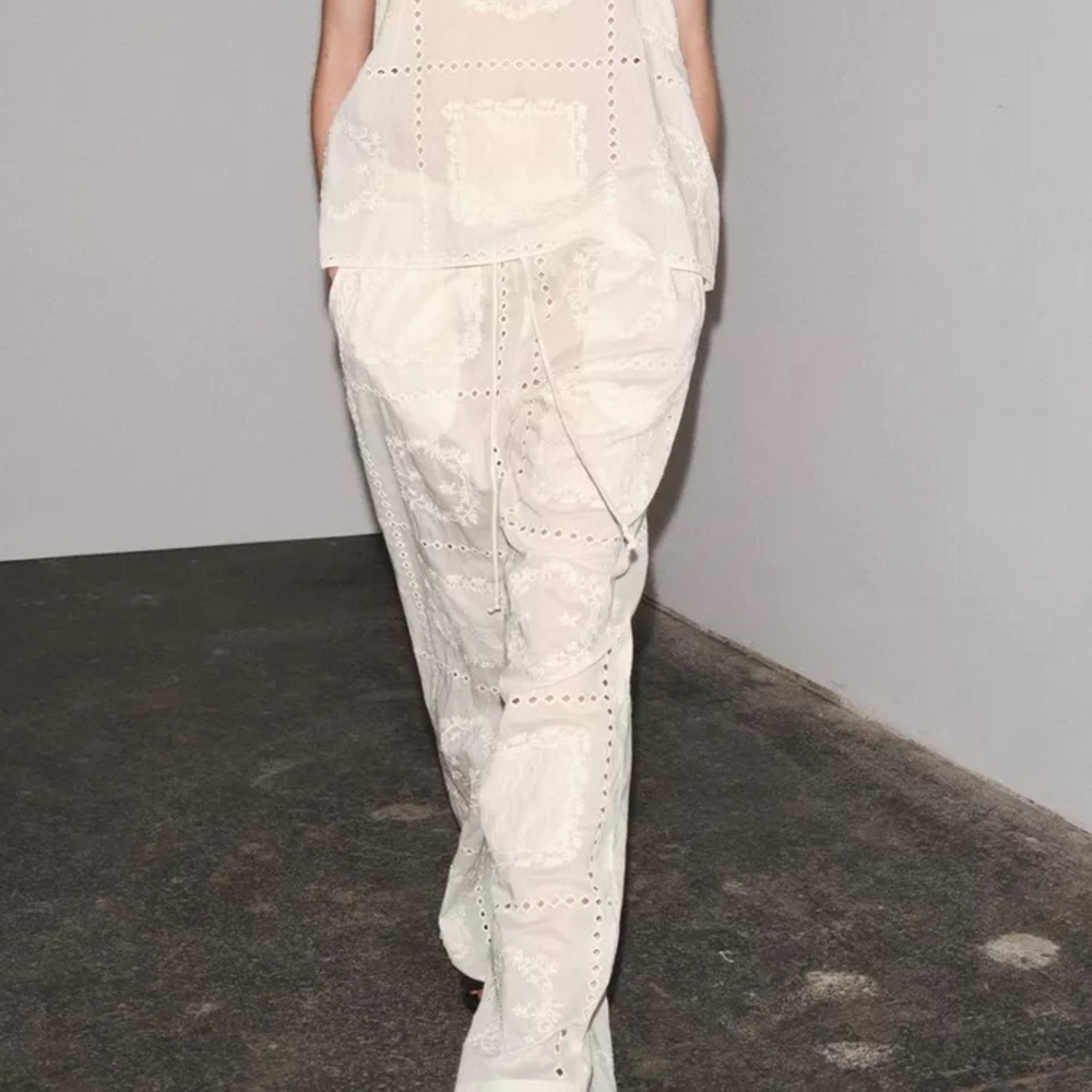 NWOT Zara Embroidered Pants ZW Collection